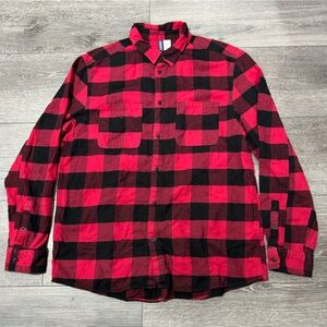 red black lumberjack shirt long sleeve plaid button down up xl fashion nova